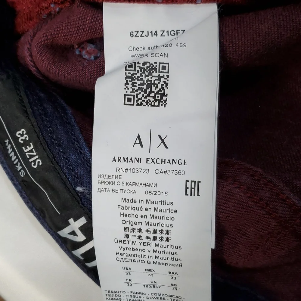 EUC ARMANI EXCHANGE WOMEN'S BLUE INDIGO DENIM LOGO SKINNY JEANS 33